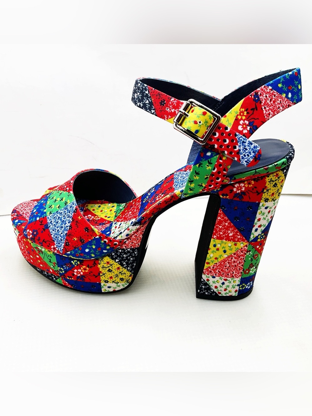 {Jeffrey Campbell} Summers Patchwork Platform Sandals - Picture 5 of 14